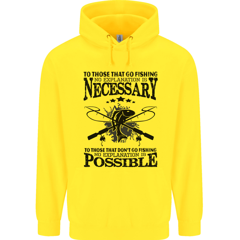 To Those That Go Fishing Funny Fisherman Mens 80% Cotton Hoodie Yellow