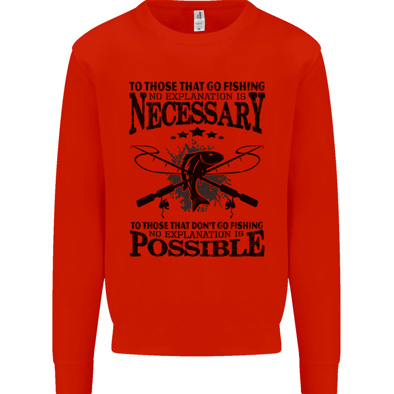 To Those That Go Fishing Funny Fisherman Mens Sweatshirt Jumper Bright Red