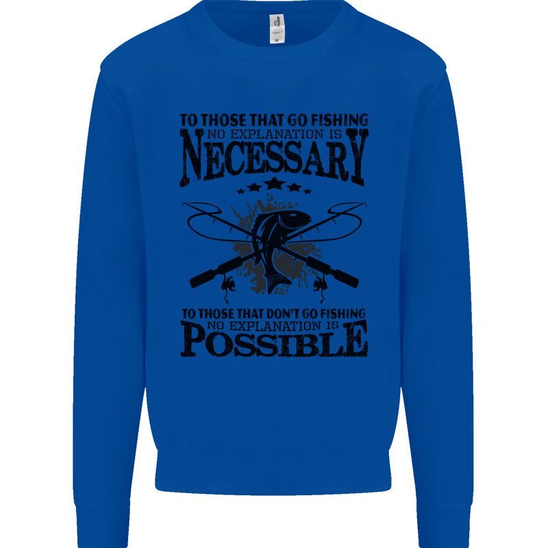 To Those That Go Fishing Funny Fisherman Mens Sweatshirt Jumper Royal Blue