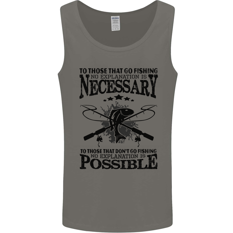To Those That Go Fishing Funny Fisherman Mens Vest Tank Top Charcoal