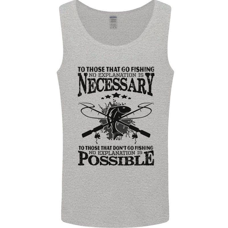 To Those That Go Fishing Funny Fisherman Mens Vest Tank Top Sports Grey