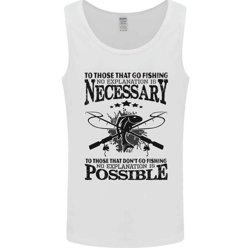 To Those That Go Fishing Funny Fisherman Mens Vest Tank Top White