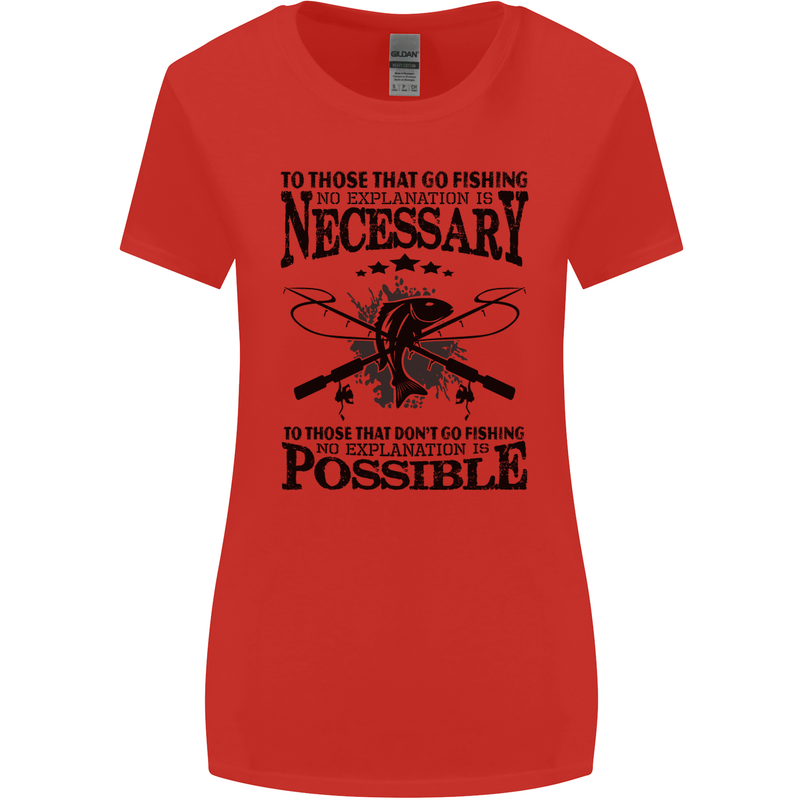 To Those That Go Fishing Funny Fisherman Womens Wider Cut T-Shirt Red