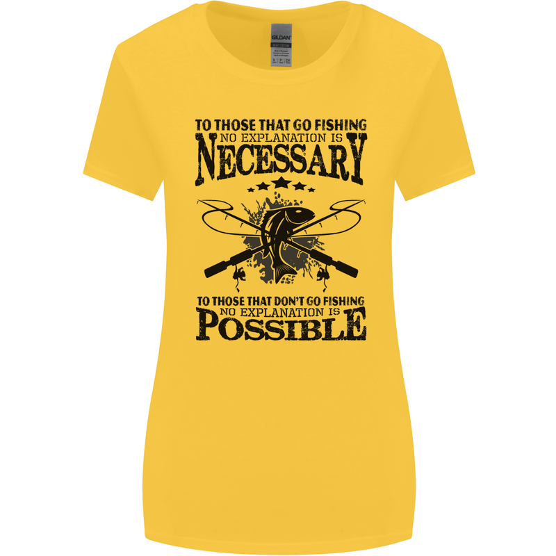 To Those That Go Fishing Funny Fisherman Womens Wider Cut T-Shirt Yellow
