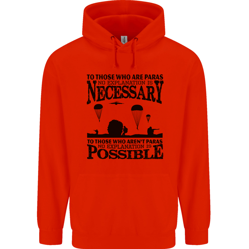 To Those The Parachute Regiment 1 2 3 Para Mens 80% Cotton Hoodie Bright Red