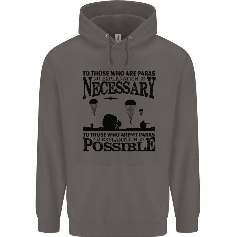 To Those The Parachute Regiment 1 2 3 Para Mens 80% Cotton Hoodie Charcoal