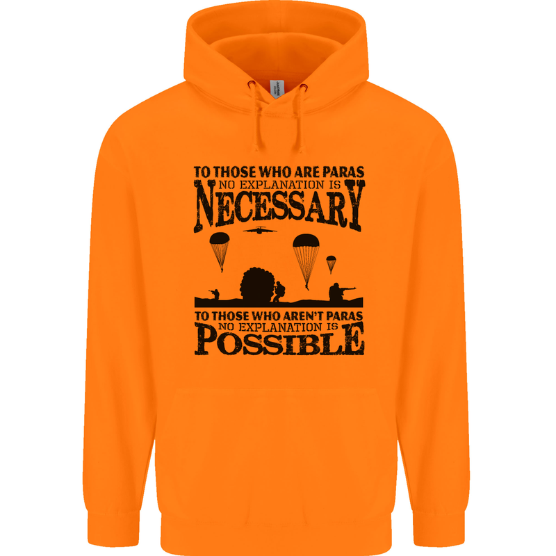 To Those The Parachute Regiment 1 2 3 Para Mens 80% Cotton Hoodie Orange