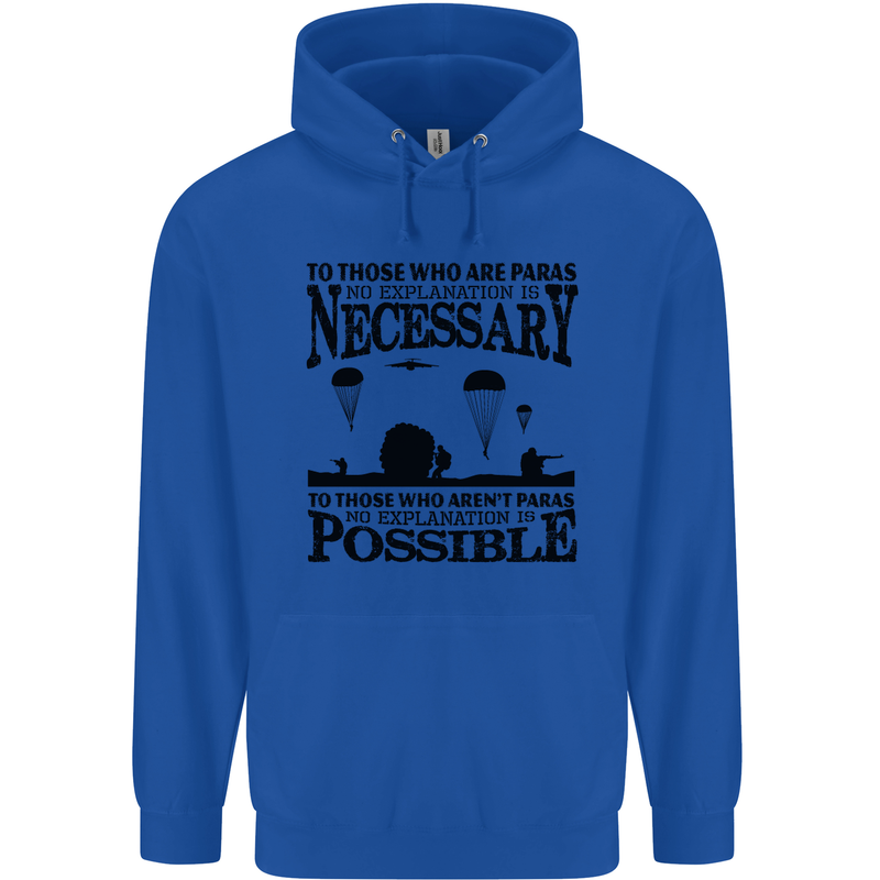 To Those The Parachute Regiment 1 2 3 Para Mens 80% Cotton Hoodie Royal Blue