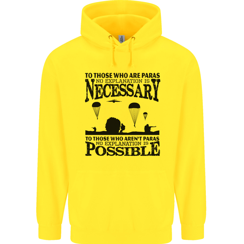 To Those The Parachute Regiment 1 2 3 Para Mens 80% Cotton Hoodie Yellow