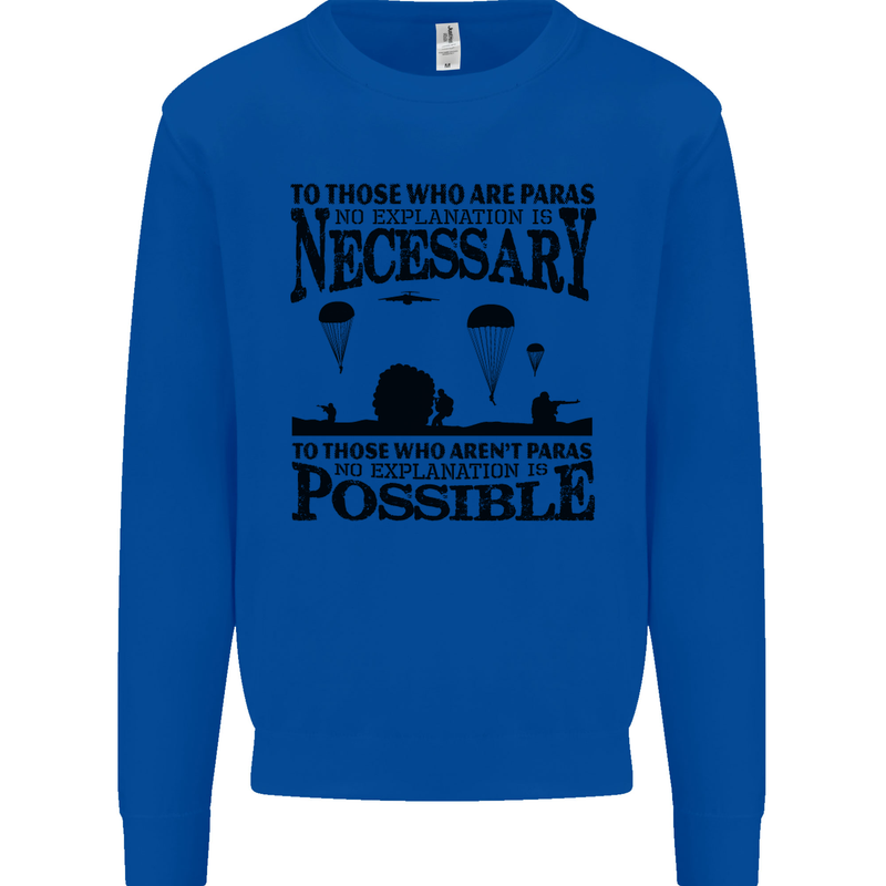 To Those The Parachute Regiment 1 2 3 Para Mens Sweatshirt Jumper Royal Blue