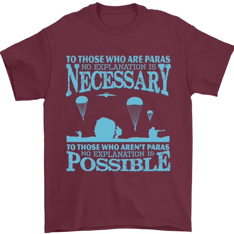 To Those The Parachute Regiment 1 2 3 Para Mens T-Shirt Cotton Gildan Maroon