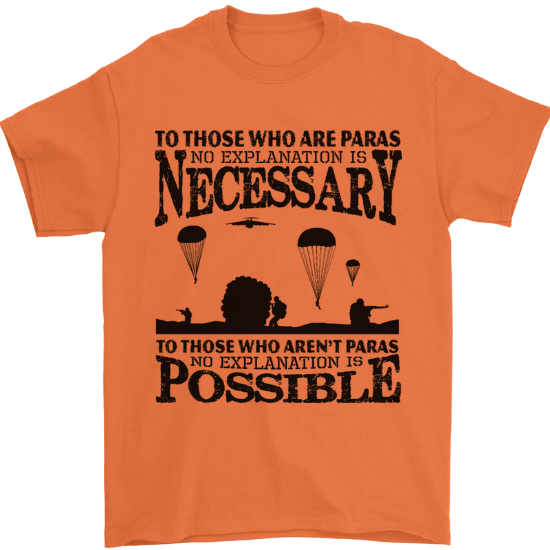 To Those The Parachute Regiment 1 2 3 Para Mens T-Shirt Cotton Gildan Orange