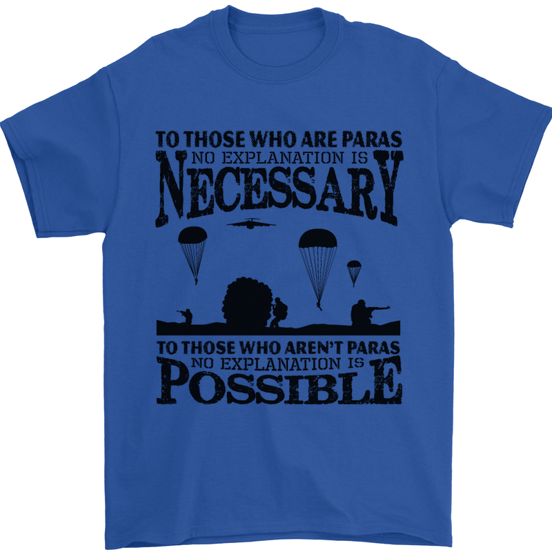To Those The Parachute Regiment 1 2 3 Para Mens T-Shirt Cotton Gildan Royal Blue
