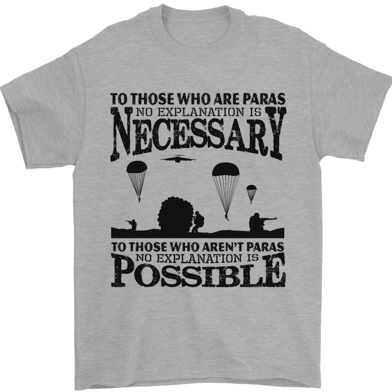 To Those The Parachute Regiment 1 2 3 Para Mens T-Shirt Cotton Gildan Sports Grey