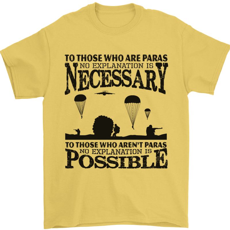To Those The Parachute Regiment 1 2 3 Para Mens T-Shirt Cotton Gildan Yellow