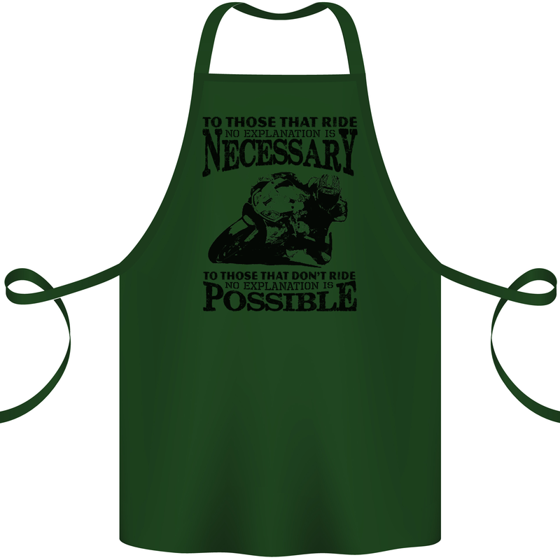To Those Who Ride a Motorbike Biker Cotton Apron 100% Organic Forest Green