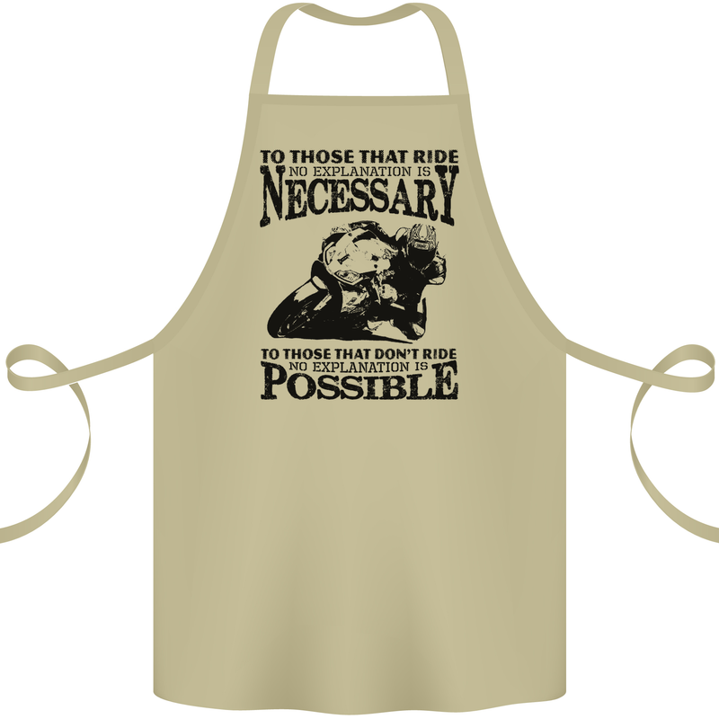 To Those Who Ride a Motorbike Biker Cotton Apron 100% Organic Khaki