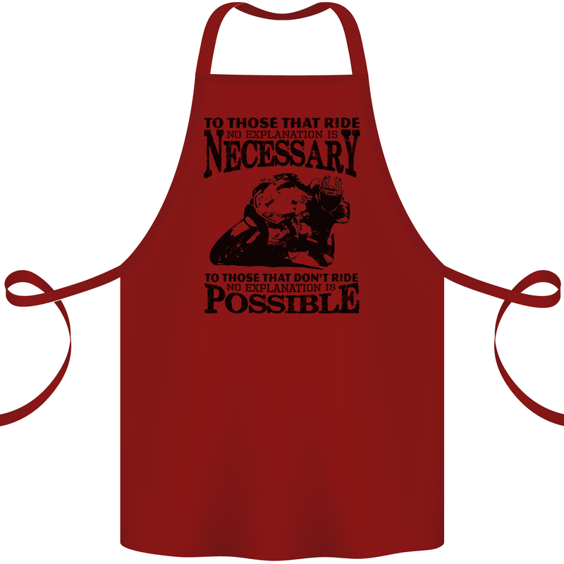 To Those Who Ride a Motorbike Biker Cotton Apron 100% Organic Maroon