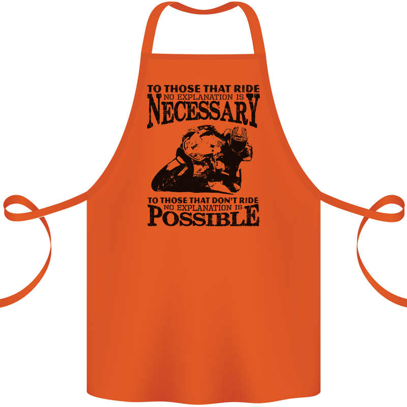 To Those Who Ride a Motorbike Biker Cotton Apron 100% Organic Orange