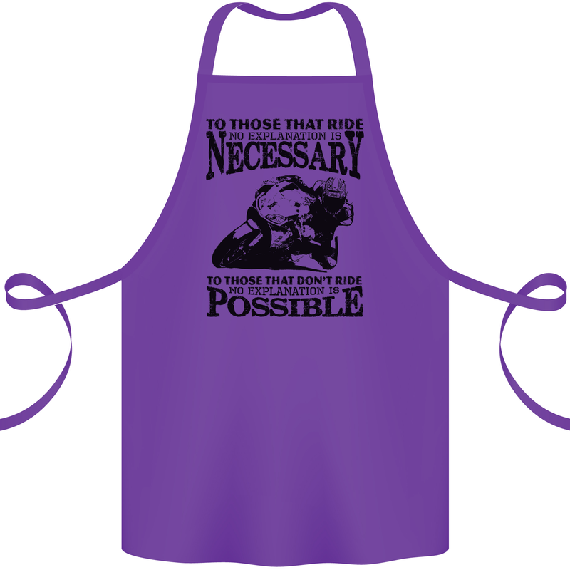To Those Who Ride a Motorbike Biker Cotton Apron 100% Organic Purple