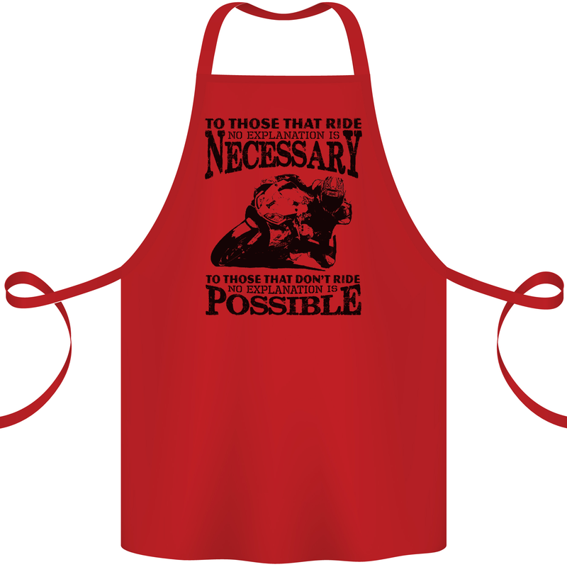 To Those Who Ride a Motorbike Biker Cotton Apron 100% Organic Red