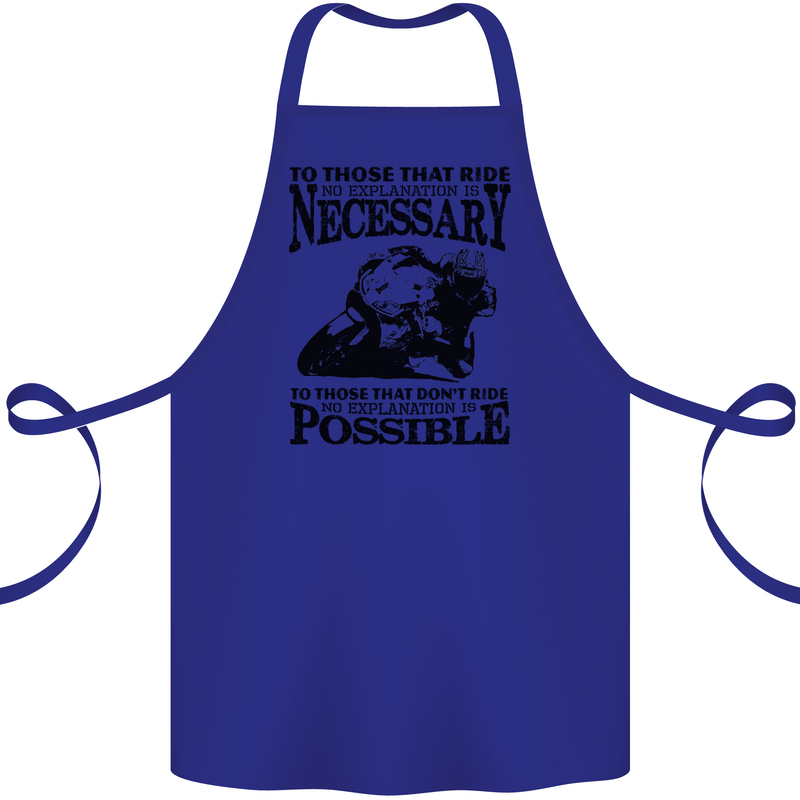 To Those Who Ride a Motorbike Biker Cotton Apron 100% Organic Royal Blue