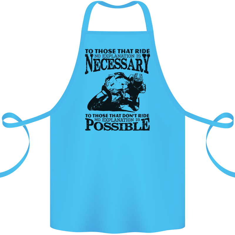 To Those Who Ride a Motorbike Biker Cotton Apron 100% Organic Turquoise