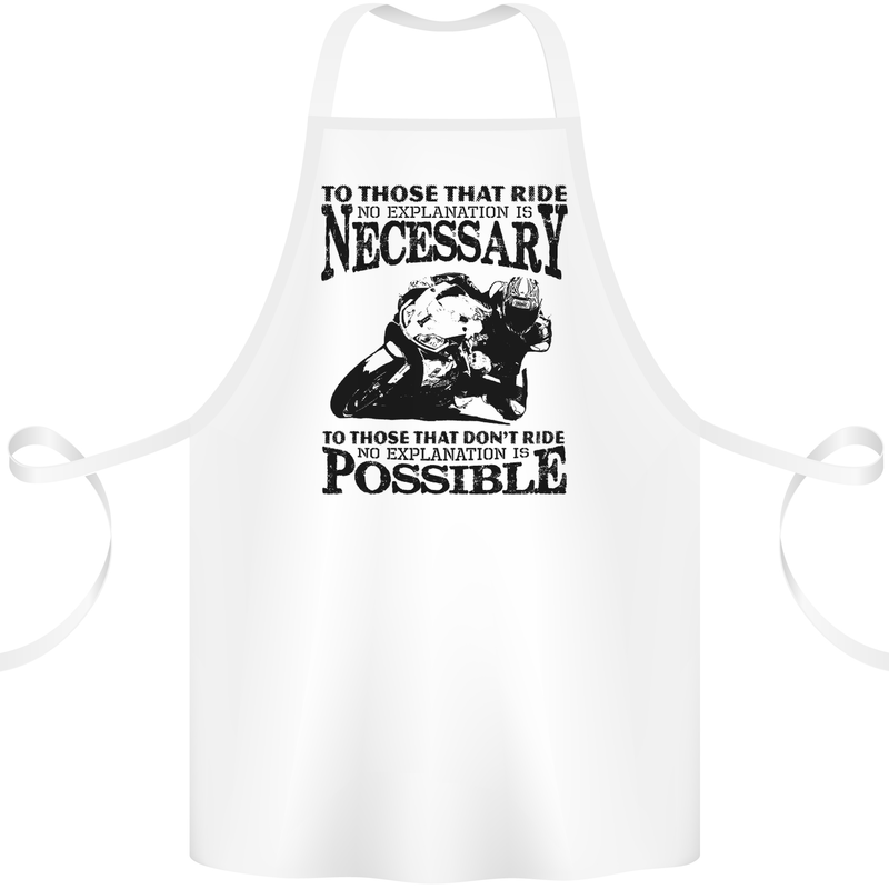 To Those Who Ride a Motorbike Biker Cotton Apron 100% Organic White
