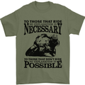 To Those Who Ride a Motorbike Biker Mens T-Shirt Cotton Gildan Military Green