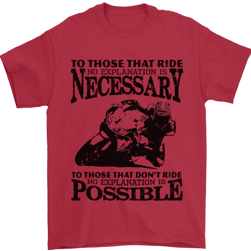 To Those Who Ride a Motorbike Biker Mens T-Shirt Cotton Gildan Red