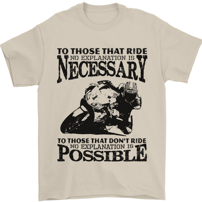 To Those Who Ride a Motorbike Biker Mens T-Shirt Cotton Gildan Sand