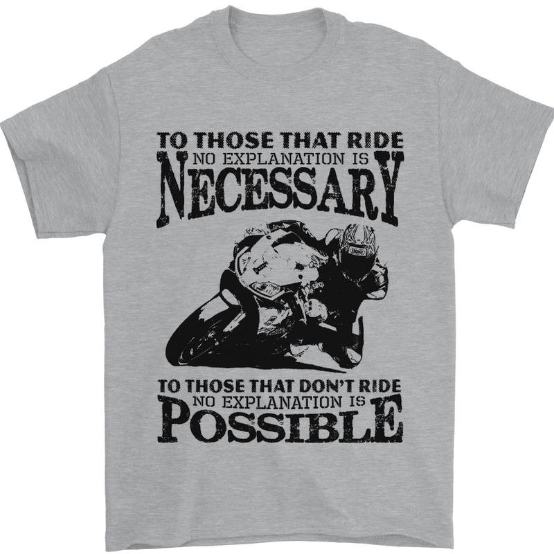 To Those Who Ride a Motorbike Biker Mens T-Shirt Cotton Gildan Sports Grey
