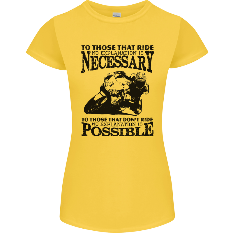 To Those Who Ride a Motorbike Biker Womens Petite Cut T-Shirt Yellow