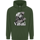 To Valhalla Viking Warrior Odin Childrens Kids Hoodie Forest Green
