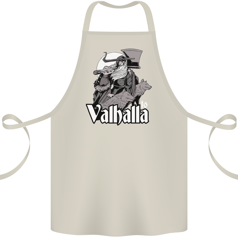 To Valhalla Viking Warrior Odin Cotton Apron 100% Organic Natural