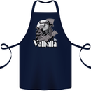 To Valhalla Viking Warrior Odin Cotton Apron 100% Organic Navy Blue