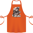 To Valhalla Viking Warrior Odin Cotton Apron 100% Organic Orange