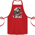 To Valhalla Viking Warrior Odin Cotton Apron 100% Organic Red