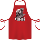 To Valhalla Viking Warrior Odin Cotton Apron 100% Organic Red