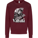 To Valhalla Viking Warrior Odin Kids Sweatshirt Jumper Maroon