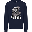 To Valhalla Viking Warrior Odin Kids Sweatshirt Jumper Navy Blue