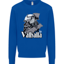 To Valhalla Viking Warrior Odin Kids Sweatshirt Jumper Royal Blue