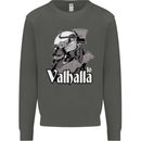 To Valhalla Viking Warrior Odin Kids Sweatshirt Jumper Storm Grey