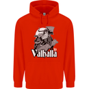 To Valhalla Viking Warrior Odin Mens 80% Cotton Hoodie Bright Red