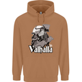 To Valhalla Viking Warrior Odin Mens 80% Cotton Hoodie Caramel Latte