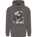 To Valhalla Viking Warrior Odin Mens 80% Cotton Hoodie Charcoal