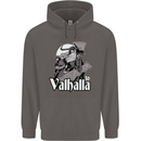 To Valhalla Viking Warrior Odin Mens 80% Cotton Hoodie Charcoal