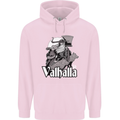 To Valhalla Viking Warrior Odin Mens 80% Cotton Hoodie Light Pink