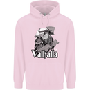 To Valhalla Viking Warrior Odin Mens 80% Cotton Hoodie Light Pink