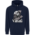 To Valhalla Viking Warrior Odin Mens 80% Cotton Hoodie Navy Blue